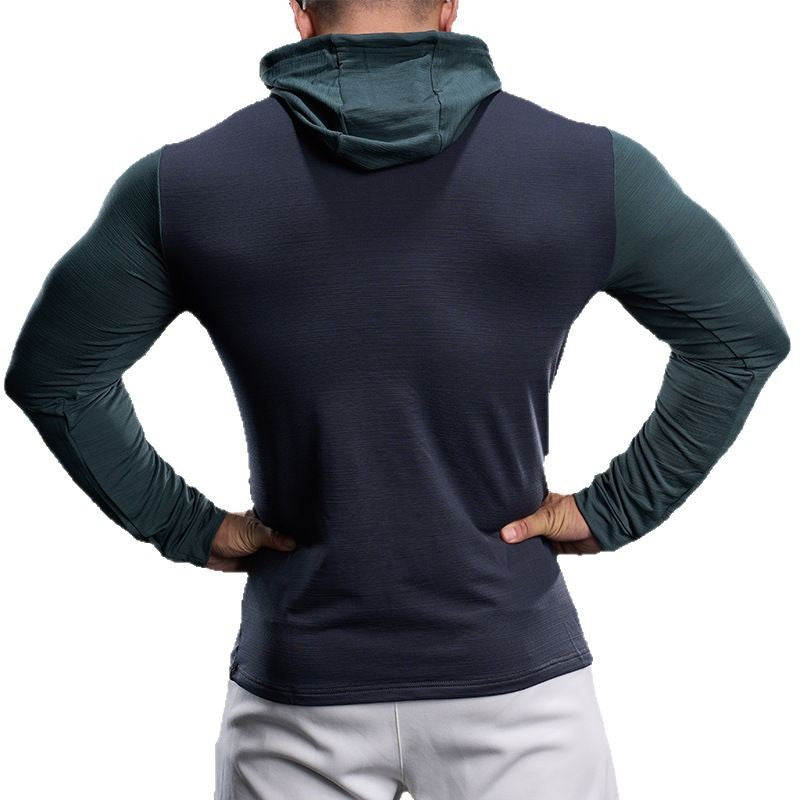 Herren atmungsaktives Langarm-Funktionsshirt mit Kapuze Aliams