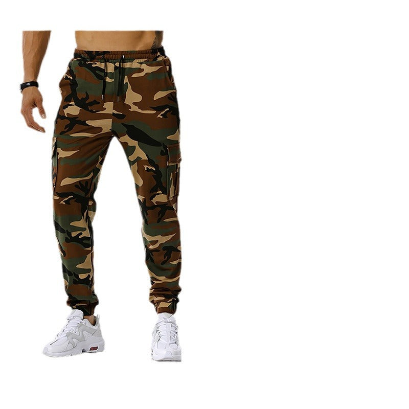 Herren Camouflage Cargo-Hose mit elastischem Bund und praktischen Seitentaschen Aliams