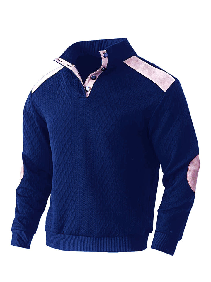 Herren Strickpullover mit einzigartigem Stehkragen und modischen Details Aliams