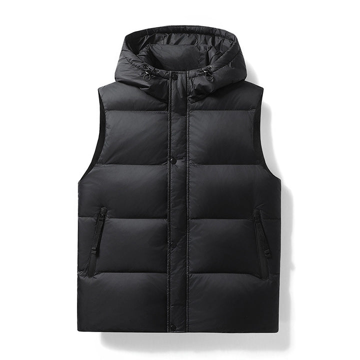 Herren gesteppte Weste mit abnehmbarer Kapuze und tiefen Taschen Aliams
