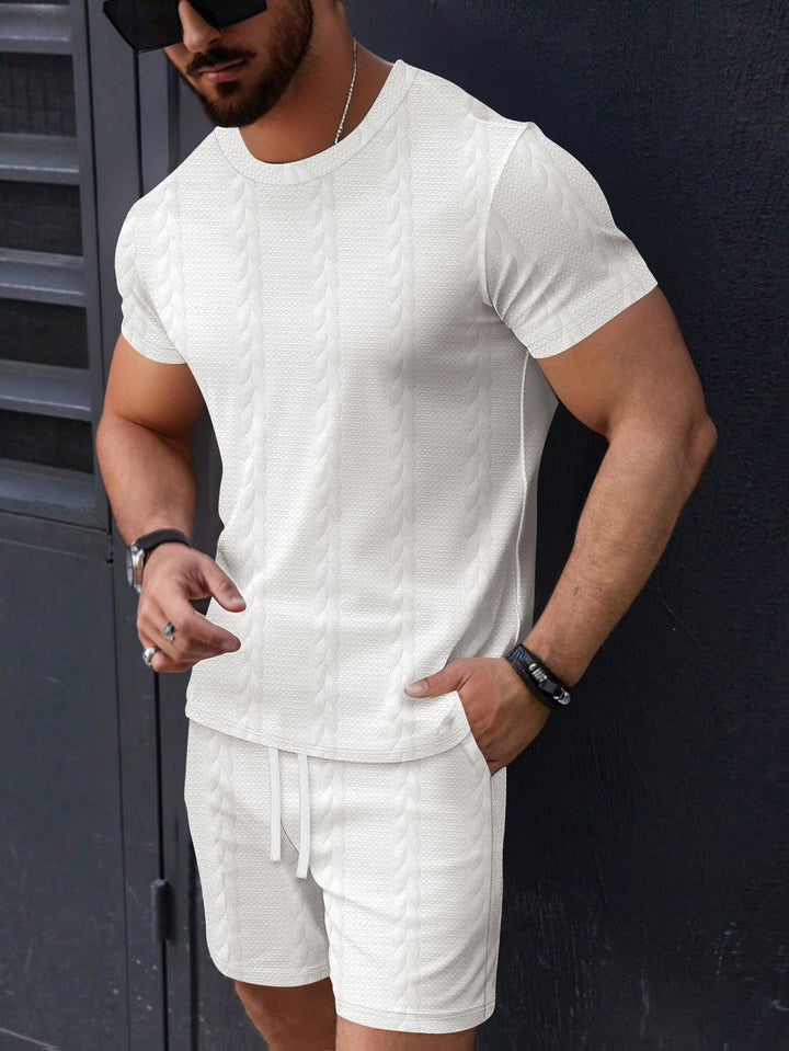 Herren Sportliches Kurzarmset mit strukturierter Oberfläche Aliams