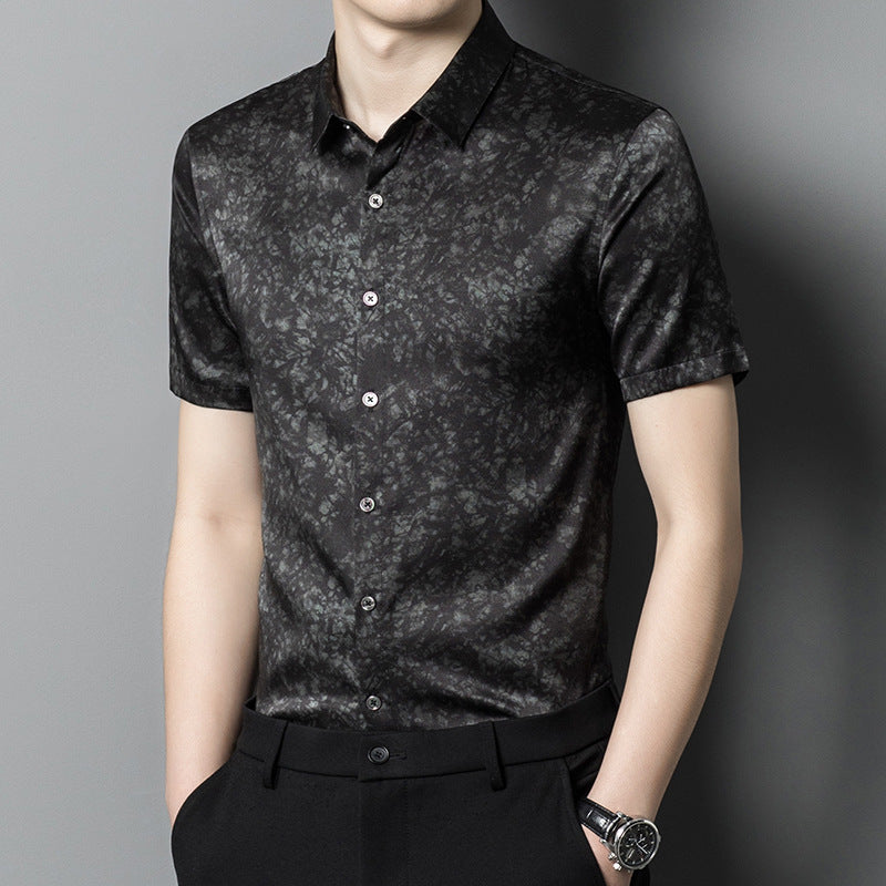 Herren Kurzarmhemd mit edlem Floral-Design und atmungsaktiven Eigenschaften Aliams