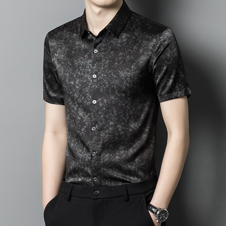 Herren Kurzarmhemd mit edlem Floral-Design und atmungsaktiven Eigenschaften Aliams