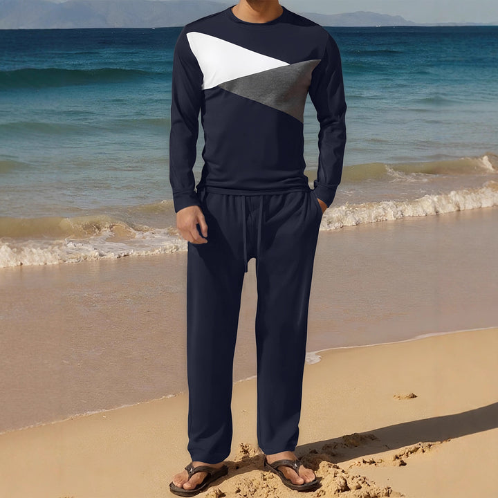 Herren Sportliches Set mit Farbblockdesign Aliams