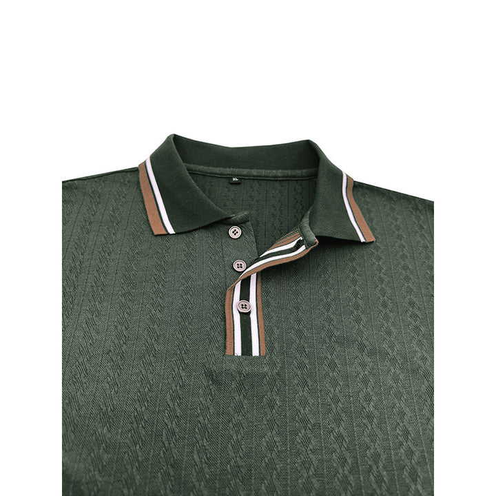 Herren Elegantes Langarm-Polohemd mit Details Aliams