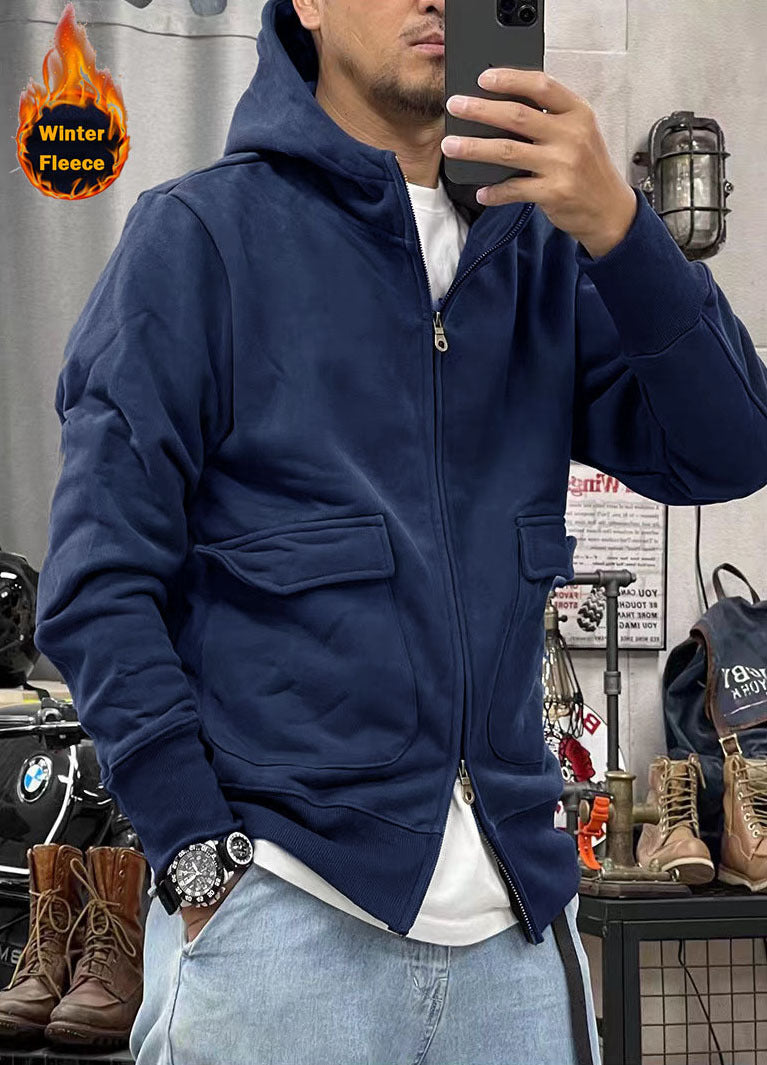 Herren warme Fleecejacke mit praktischen Taschen und modernem Schnitt Aliams