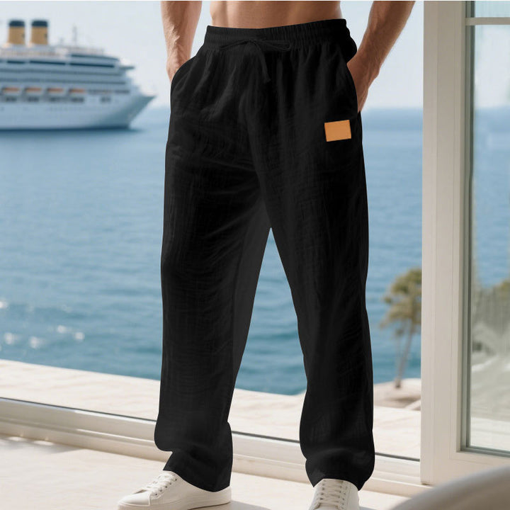 Herren Bequeme und luftige Sommerhose aus leichtem Leinenmaterial Aliams