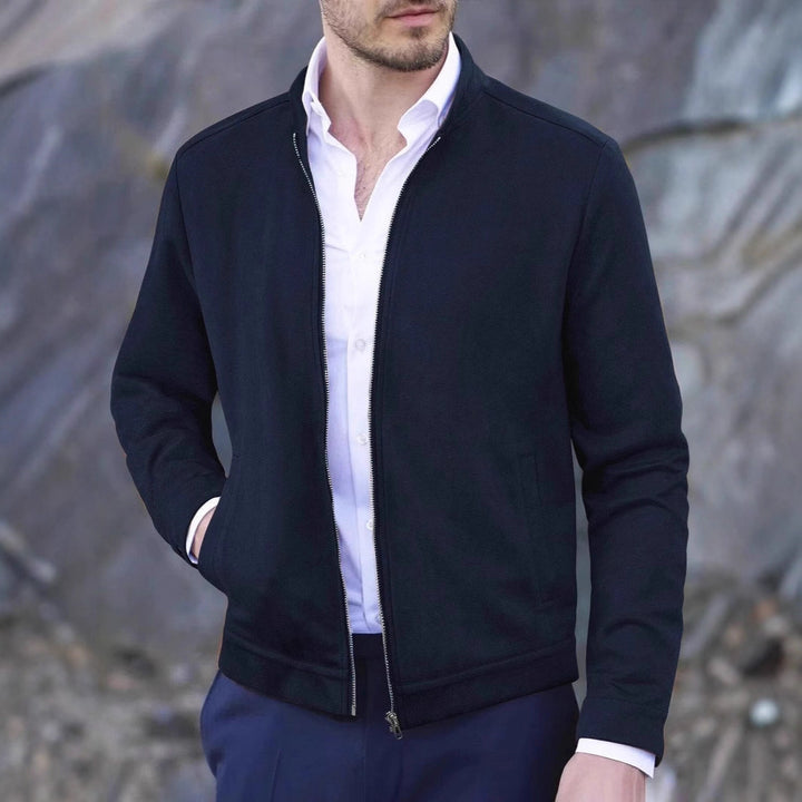 Herren elegante und bequeme Softshelljacke mit hohem Kragen und Durchgehendem Reißverschluss Aliams