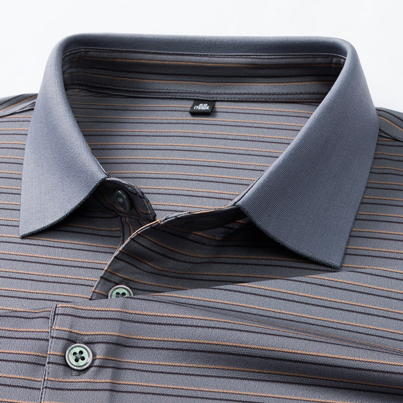 Herren Kurzarm Poloshirt mit innovativem Streifenmuster und atmungsaktiver Technologie Aliams