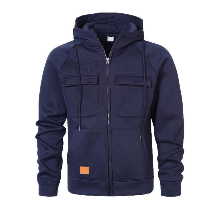 Herren Stylische Kapuzenjacke mit praktischen Taschen und Reißverschluss Aliams