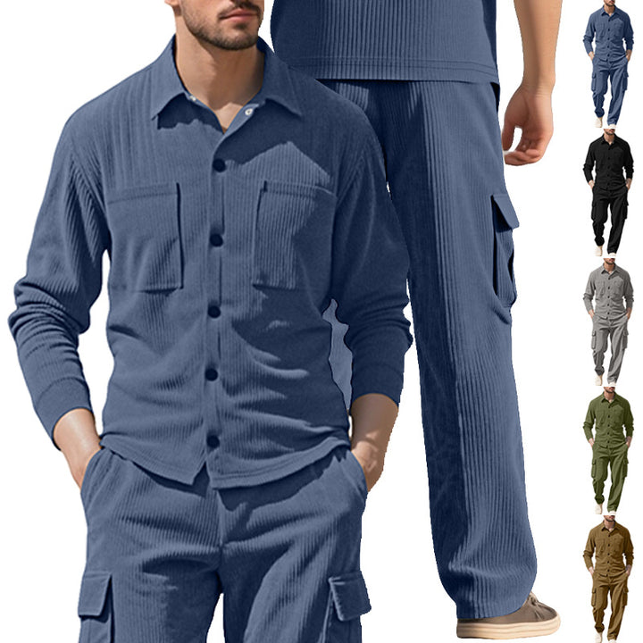 Herren Cargo-Set mit strukturierter Jacke und Hose Aliams