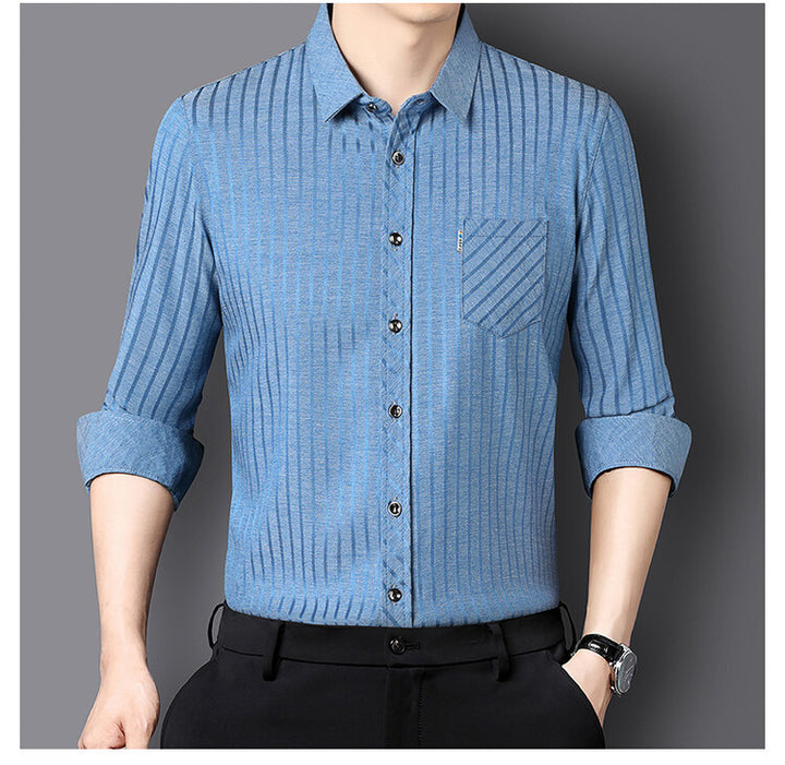 Herren stilvolles Slim-Fit Langarmhemd mit strukturiertem Design Aliams