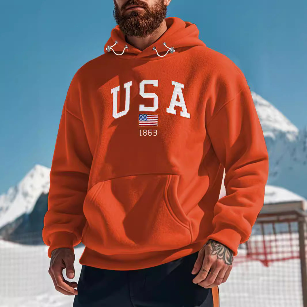 Herren bequemer Kapuzenpullover mit sportlichem Schriftzug Aliams