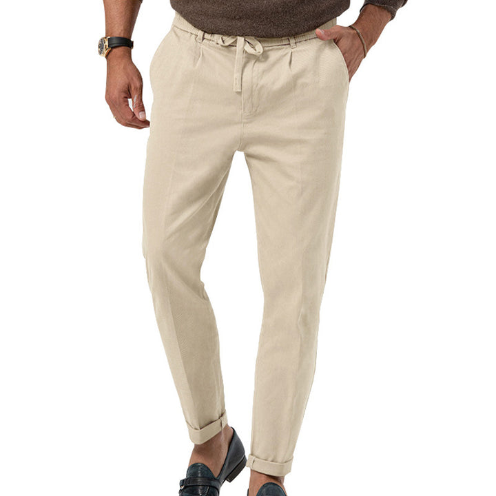 Herren Bequeme Chino-Hose mit elastischem Bund und stylischem Kordelzug Aliams