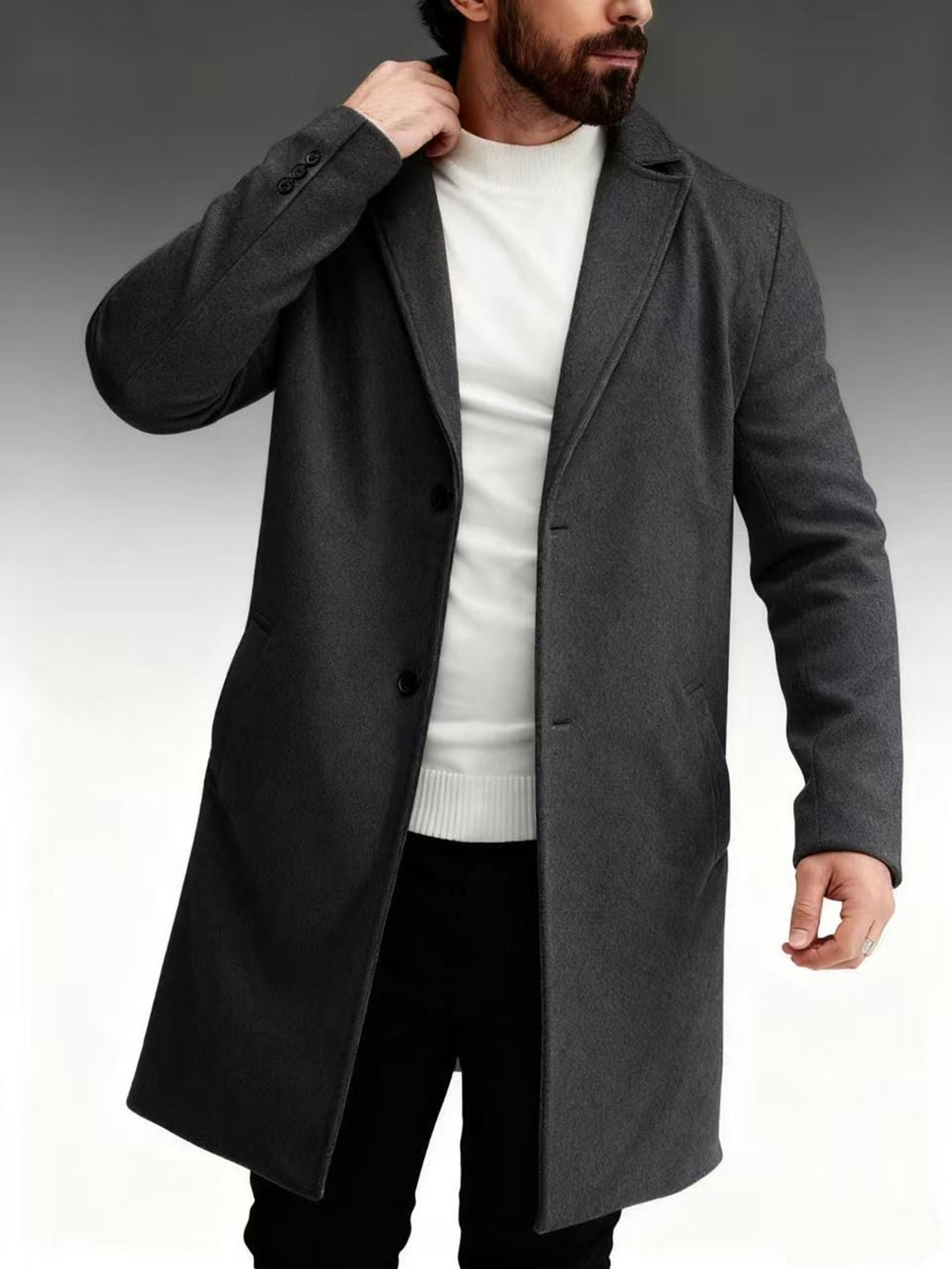 Herren klassischer und eleganter Wintermantel Aliams