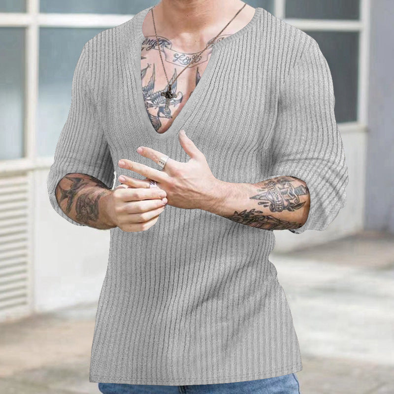 Herren V-Ausschnitt Strickpullover Aliams
