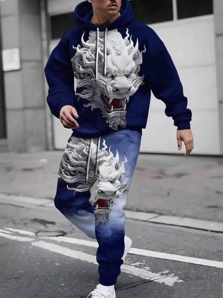 Herren Hoodie- und Jogginghose-Set mit einzigartigem Grafikdesign Aliams