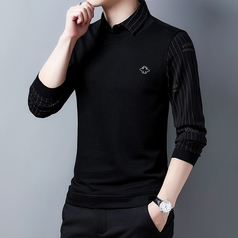 Herren elegantes Sweatshirt mit Hemdkragen Aliams