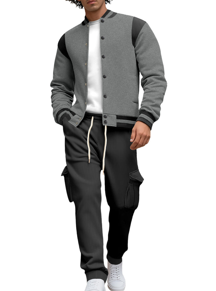 Herren stylische College-Jacke mit asymmetrischem Design Aliams