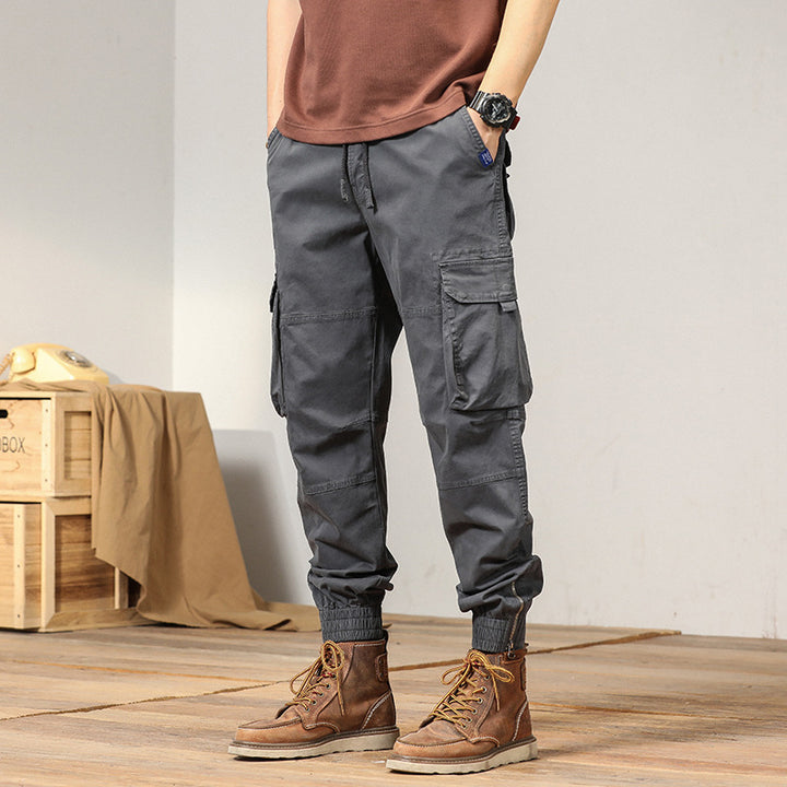 Herren vielseitige Maxcargo-Hose im urbanen Stil mit elastischem Bund und mehreren Taschen Aliams