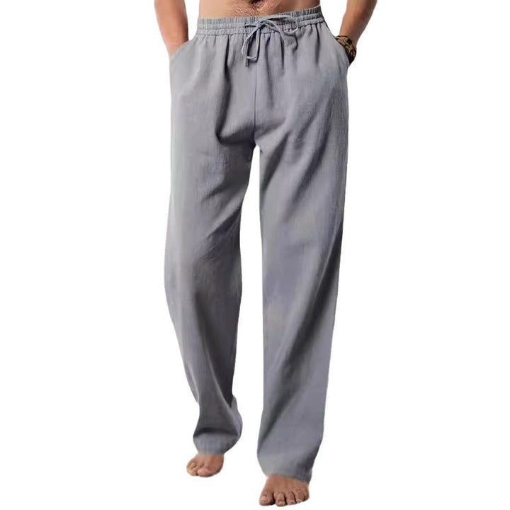 Herren Bequeme Leinenhose mit verstellbarem Bund Aliams
