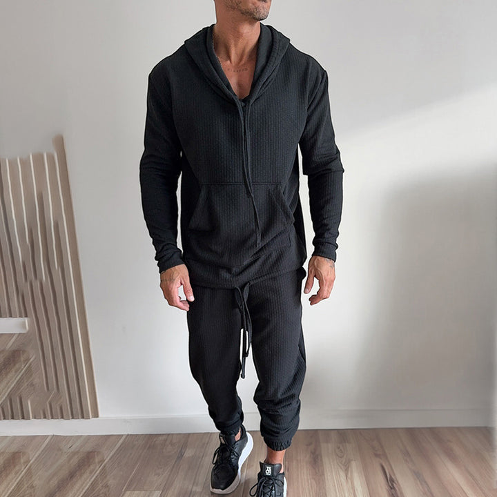 Herren gemütlicher Hoodie und Jogginghose Set Aliams