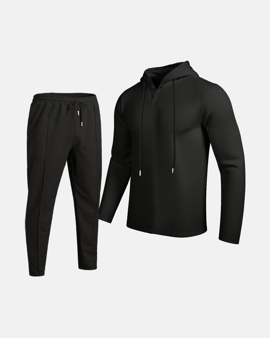 Herren sportliches Hoodie und Jogginghose Set mit atmungsaktiver Struktur Aliams