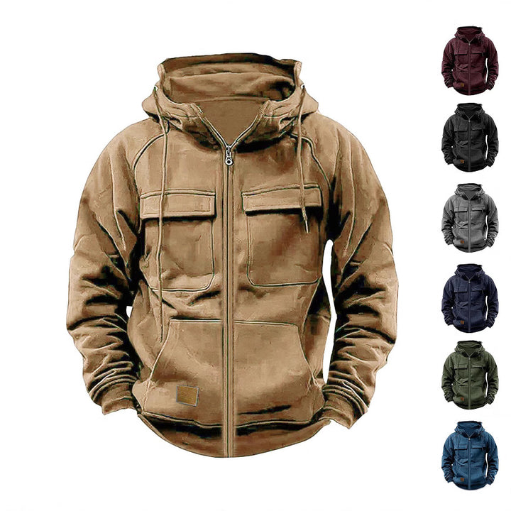 Herren Funktionale Kapuzenjacke mit praktischen Taschen Aliams
