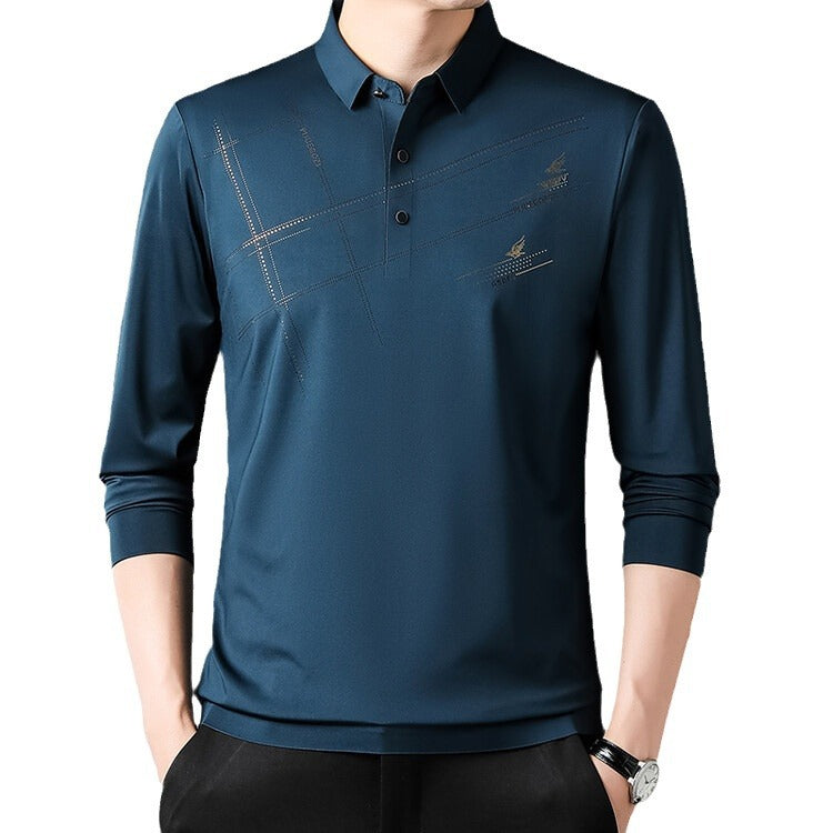 Herren Sportliches Langarm Poloshirt mit innovativem Design Aliams