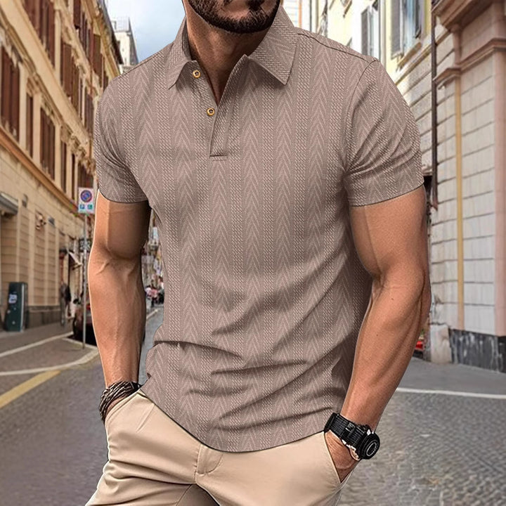 Herren Kurzarm Poloshirt mit strukturiertem Design und eleganter Knopfleiste Aliams