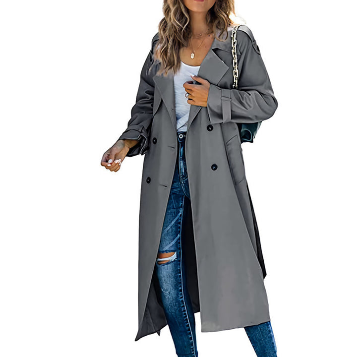 Damen Eleganter Trenchcoat im Oversize-Stil mit Taillengürtel Aliams