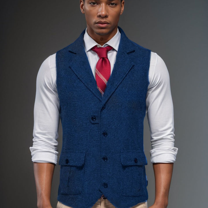 Herren eleganter Weste im klassischen Hahnentrittmuster Aliams