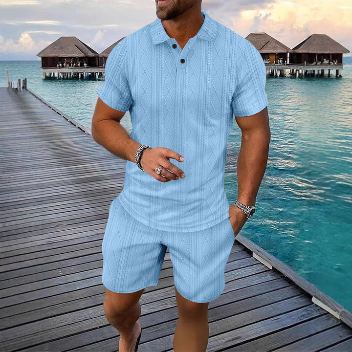 Herren Poloshirt mit strukturiertem Design und Kurzshorts Aliams