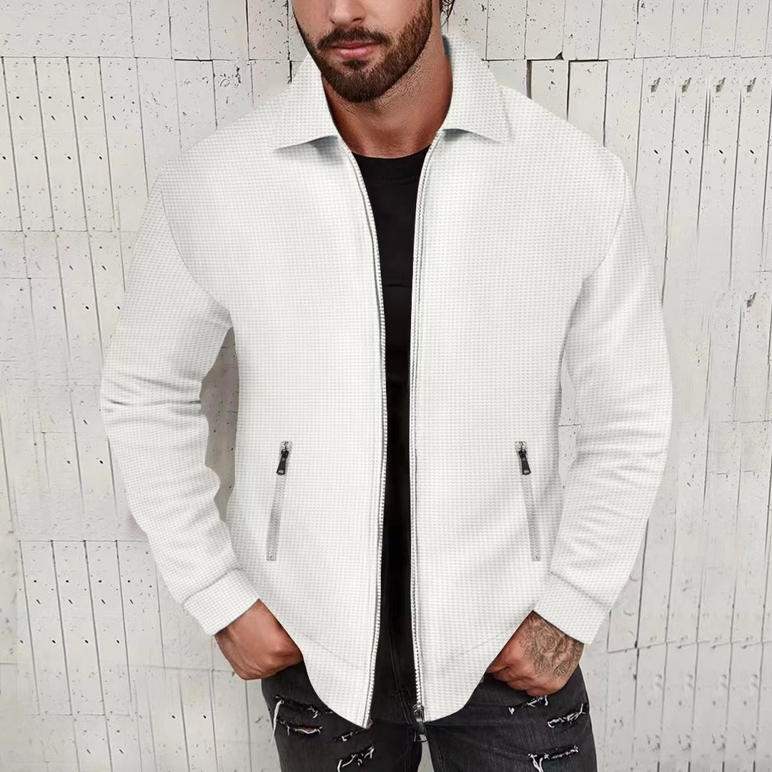 Herren stylische Freizeitjacke mit strukturiertem Design und praktischen Einschubtaschen Aliams