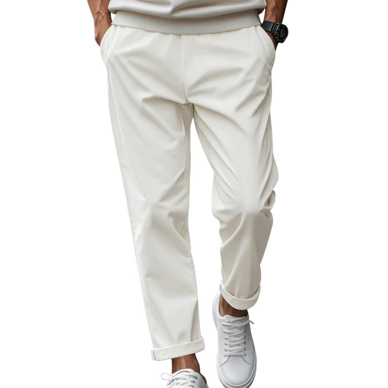 Herren elegante Chino-Hose mit bequemem Bund und modischem Schnitt Aliams