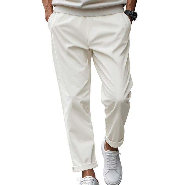 Herren elegante Chino-Hose mit bequemem Bund und modischem Schnitt Aliams
