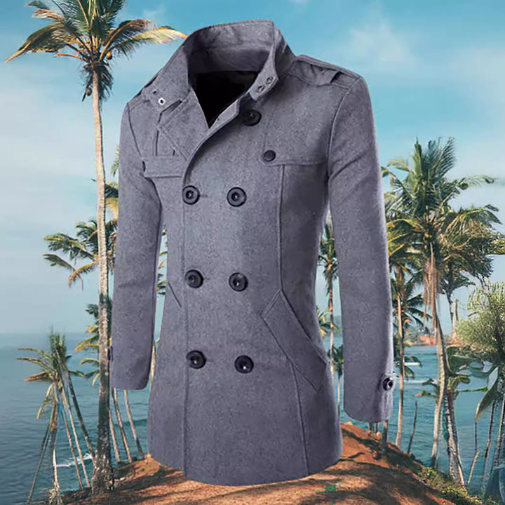 Herren eleganter Doppelreiher-Mantel mit modernen Akzenten Aliams