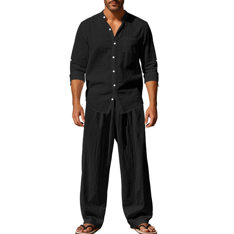Herren luftiges Hemd- und Hosen-Set Aliams