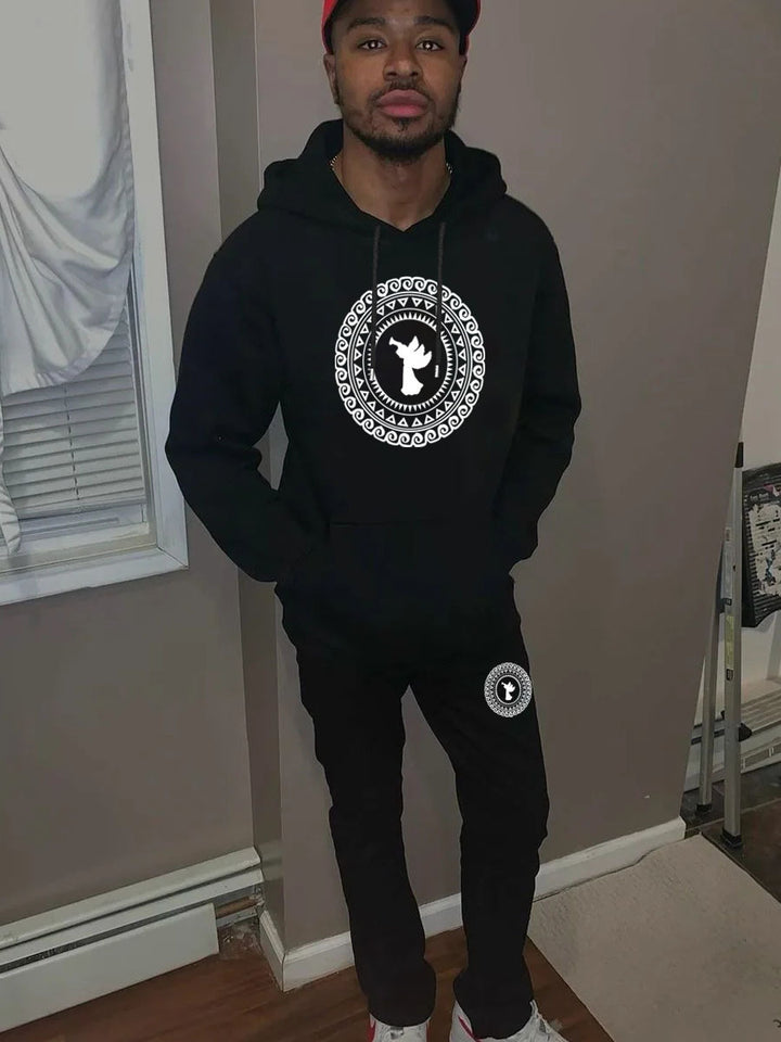 Herren sportliches Hoodie- und Jogginghose-Set mit kreativem Design Aliams