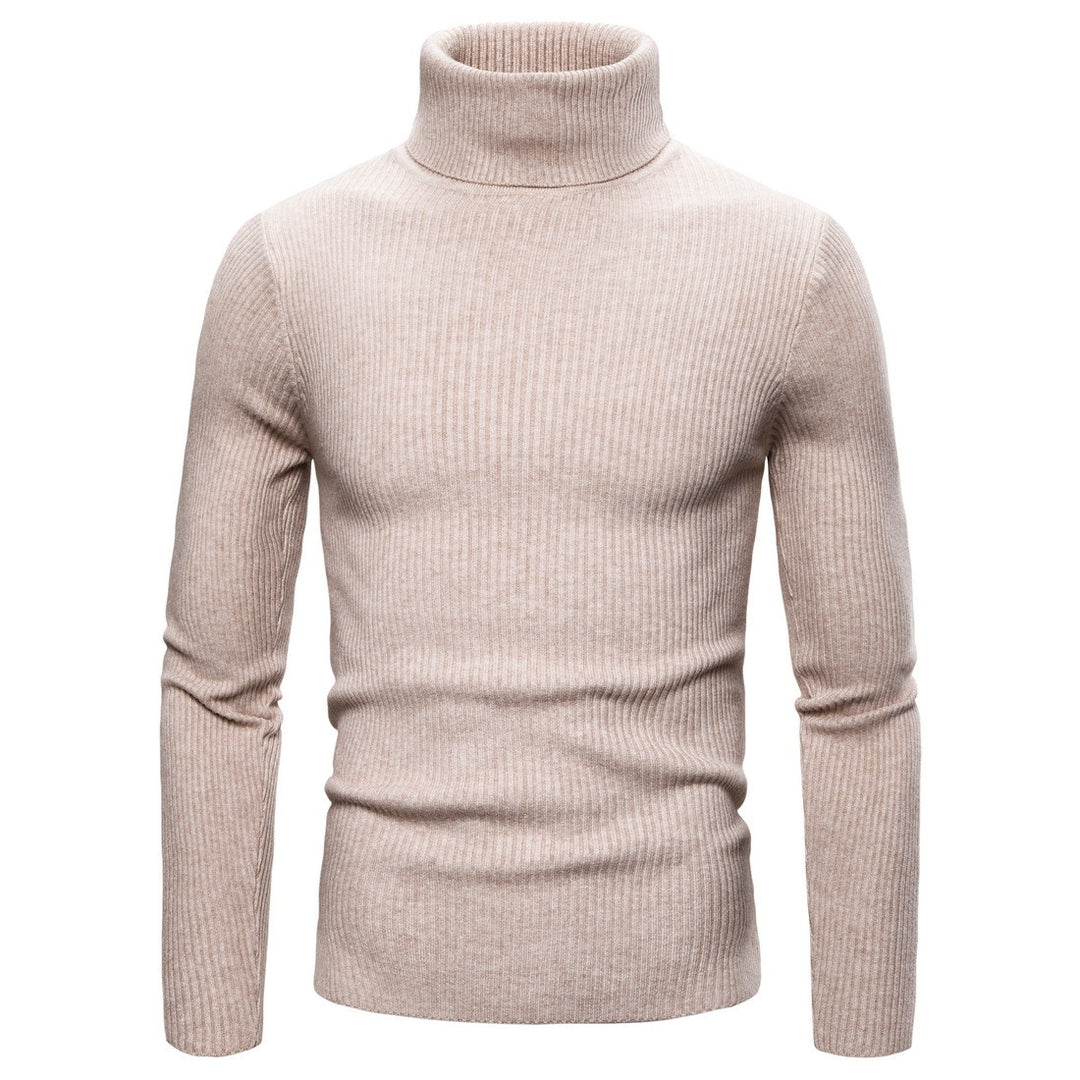 Herren Stehkragen Pullover aus feiner Rippenstrick Aliams