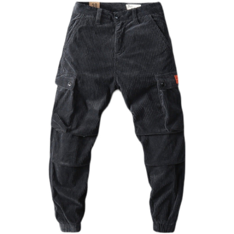 Herren Cargo-Hose aus angenehmem Cord-Material mit praktischen Taschen Aliams