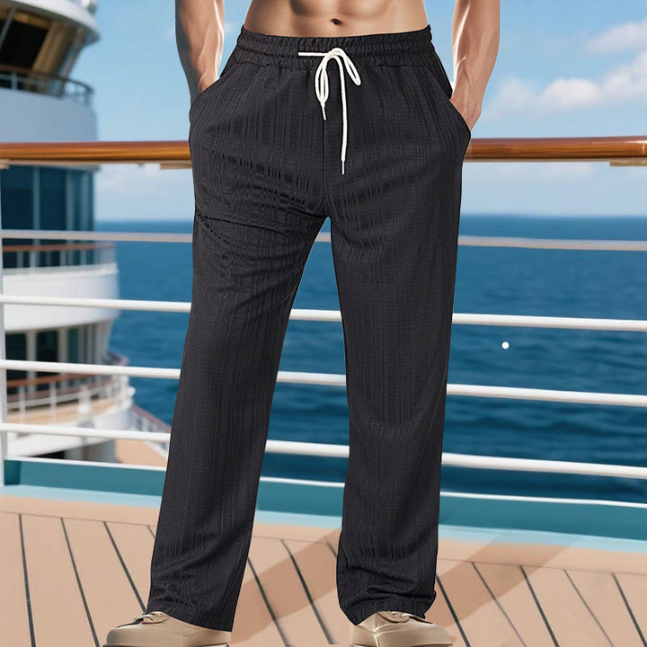 Herren Bequeme Loungehose mit elastischem Bund und Seitentaschen Aliams