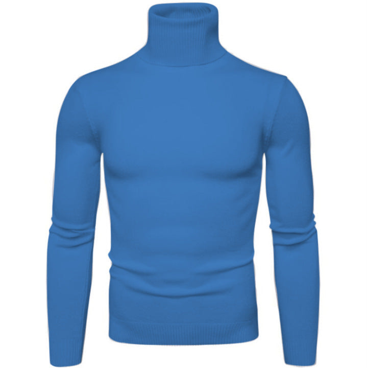 Herren Strickpullover mit hohem Kragen und schmalem Schnitt Aliams