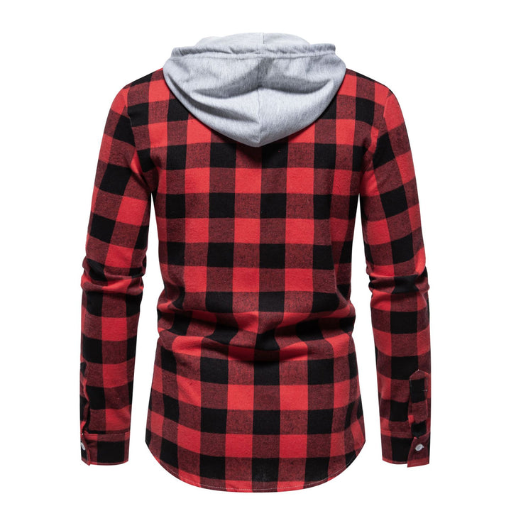 Herren Karohemden mit Kapuze Aliams