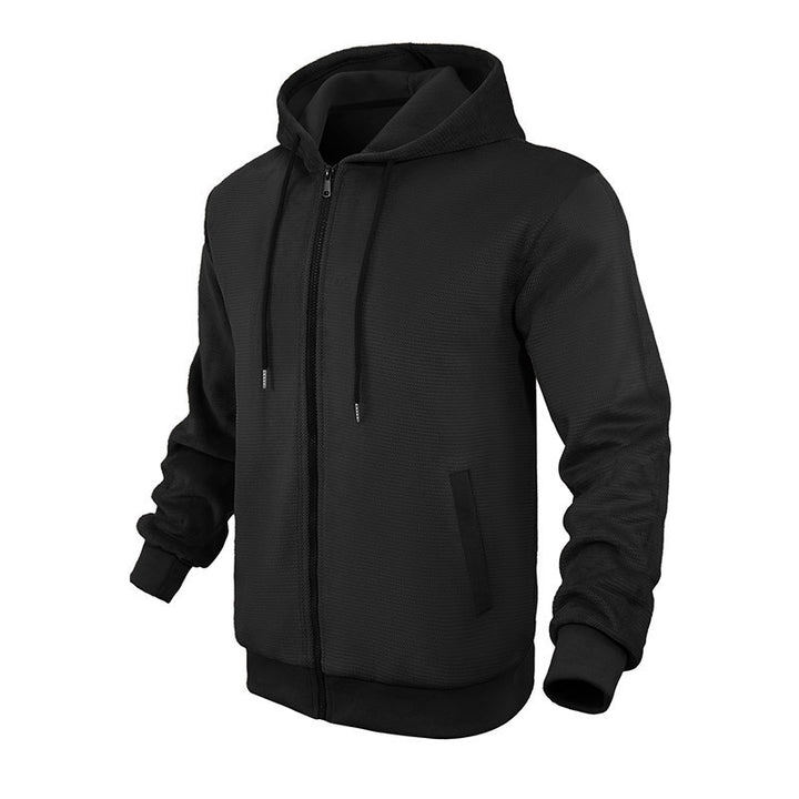 Herren technische Zip-Hoodie mit atmungsaktiven Stoff und seitlichen Taschen Aliams