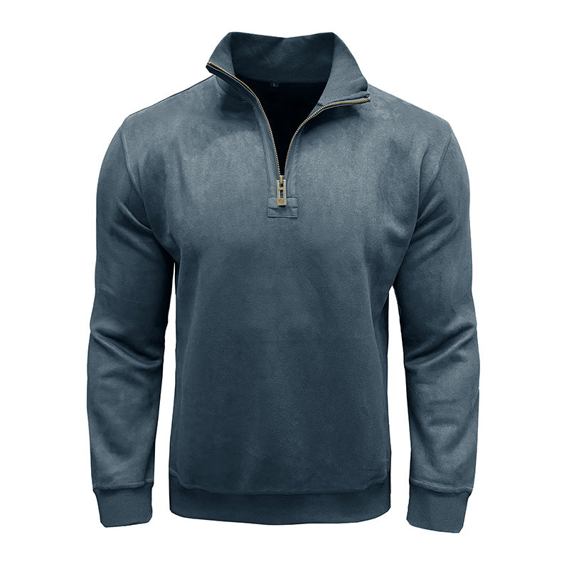 Herren Fleece Pullover mit Stehkragen Aliams