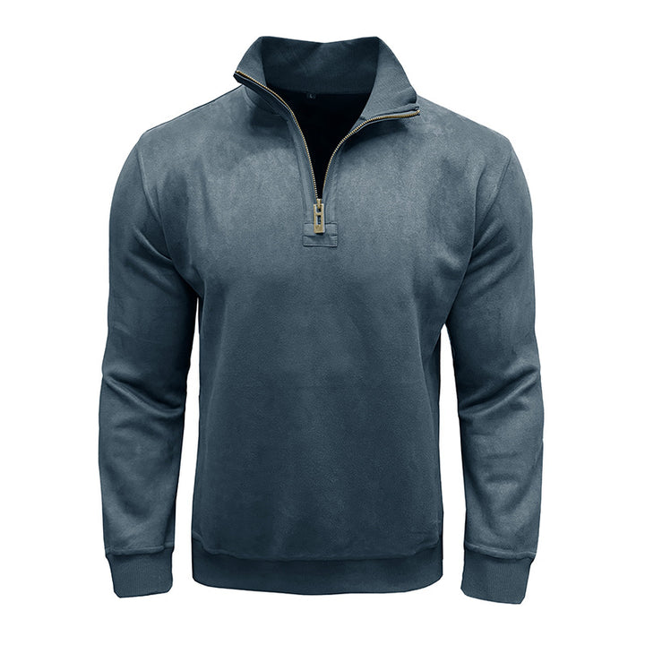 Herren Fleece Pullover mit Stehkragen Aliams