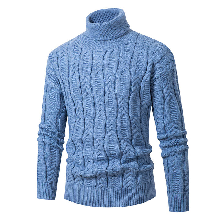 Herren Hochwertiger Rollkragenpullover mit Strukturmuster Aliams