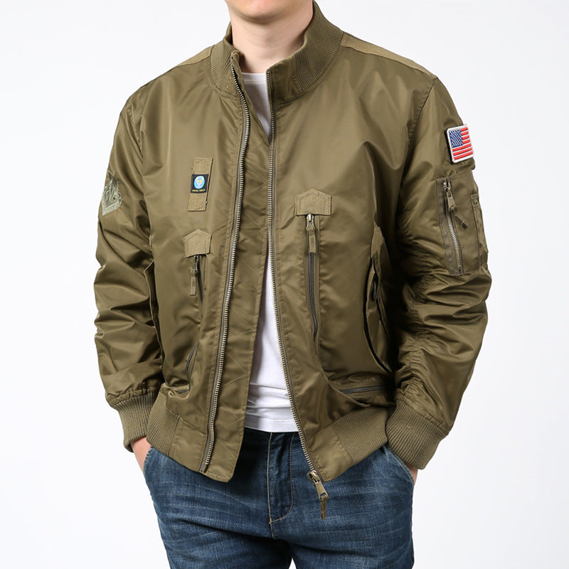 Herren Bomberjacke mit vielseitigen Taschen und strapazierfähigem Material Aliams