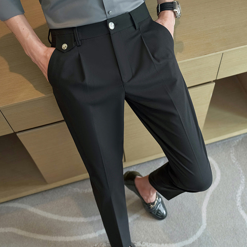 Herren elegante Anzughose mit modernem Schnitt und praktischen Taschen Aliams